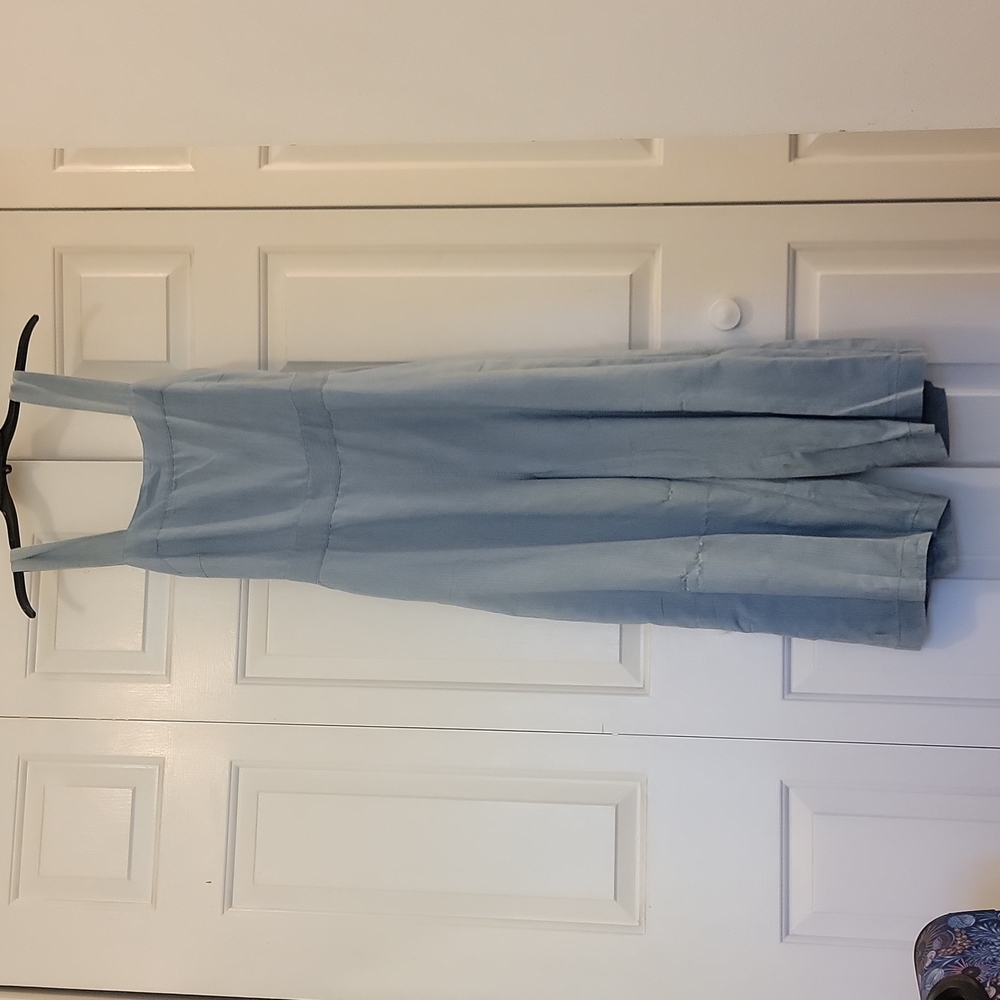 Re:Named Women's Chambray Jumper with Flare Legs and Cutout Back